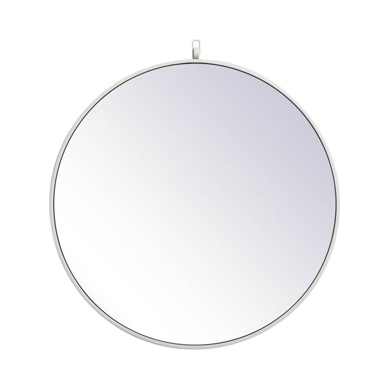 Contemporary White Wood Rectangular Wall Mirror 24"