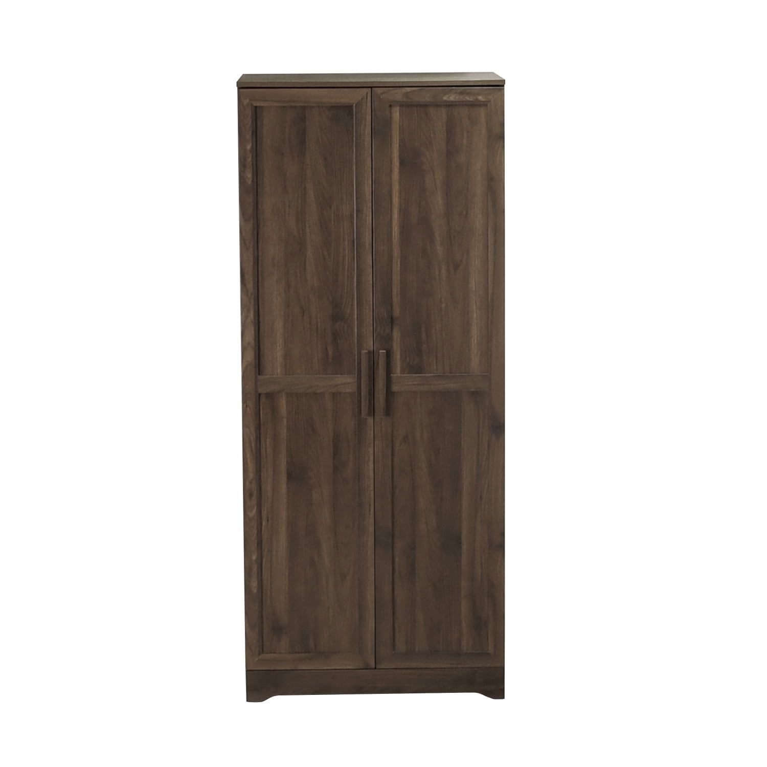 Walnut Rustic 2-Door Clothing Wardrobe