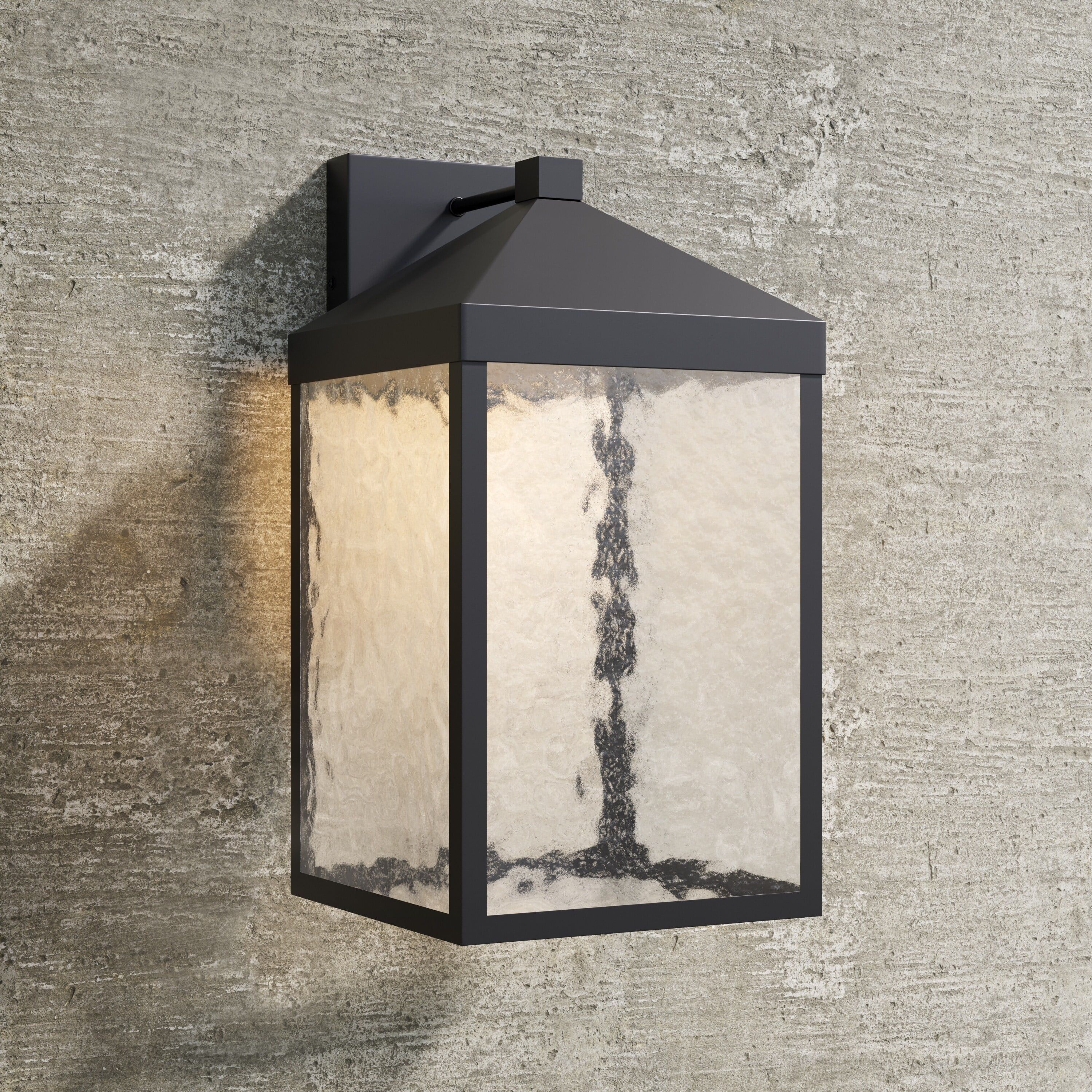 Aaron 18" Black Metal Lantern-Style Outdoor Sconce