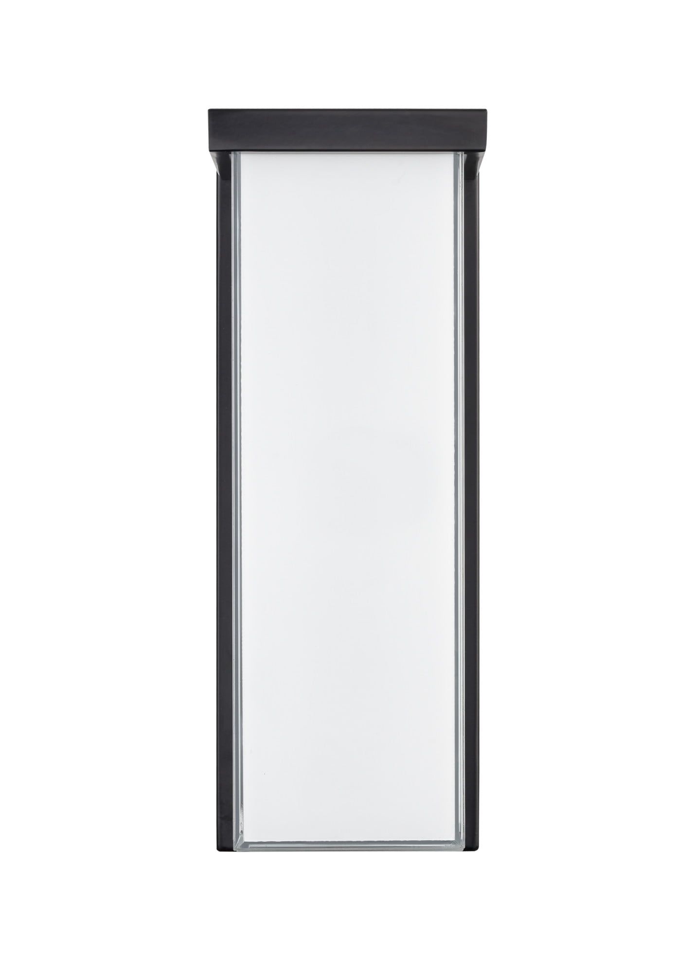 14" Black Metal LED Outdoor Wall Sconce with Frosted Glass