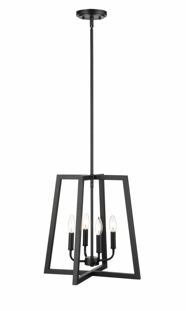 Matte Black Modern 4-Light 17" Wide Pendant