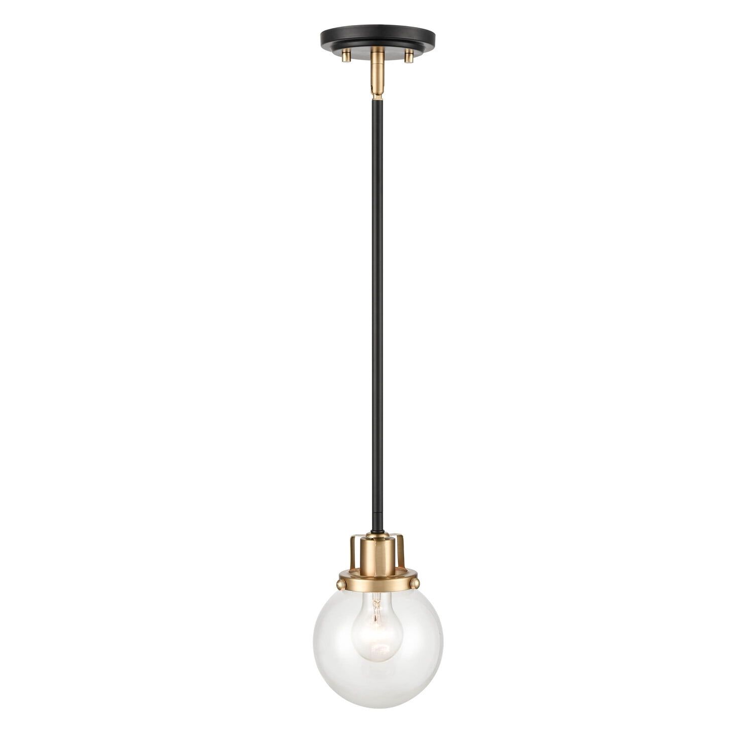 Mellrosa Matte Black and Modern Gold Globe Pendant Light