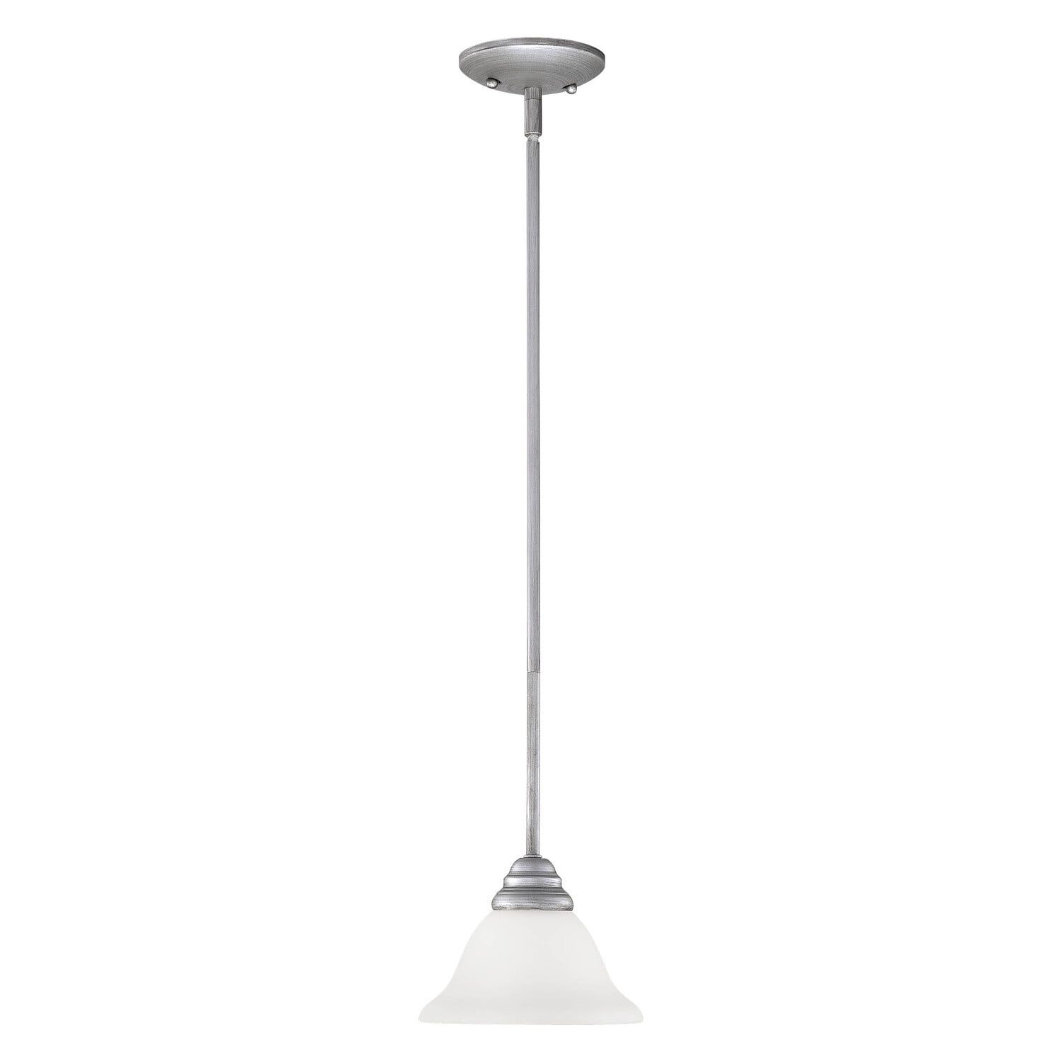 Elegant Rubbed Silver Mini-Pendant Light for Indoor/Outdoor Use