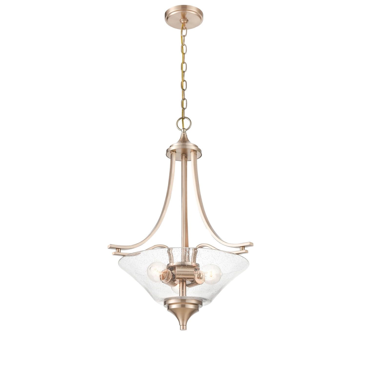 Modern Gold Glass Bowl Pendant Light, 26.5" Tall