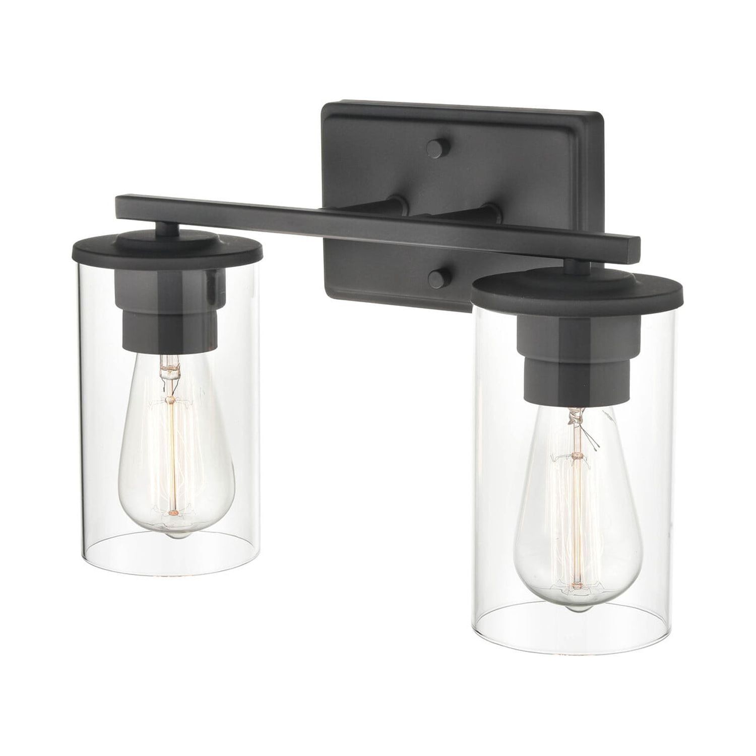 Verlana Matte Black Cylinder Outdoor Vanity Light