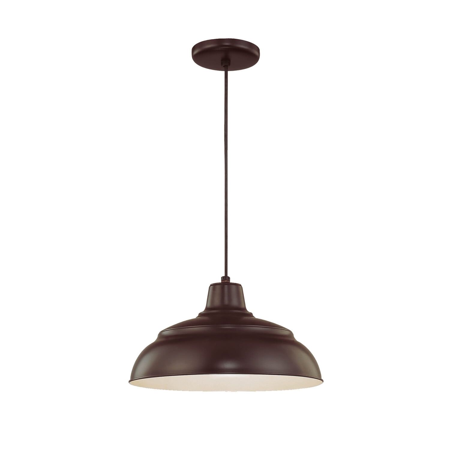 Architectural Bronze Indoor/Outdoor Bowl Pendant Light 14" Wide