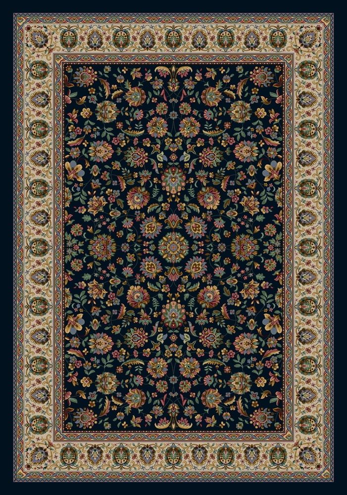 Sapphire Blue Synthetic Square Area Rug, 7'-7" x 7'-7"