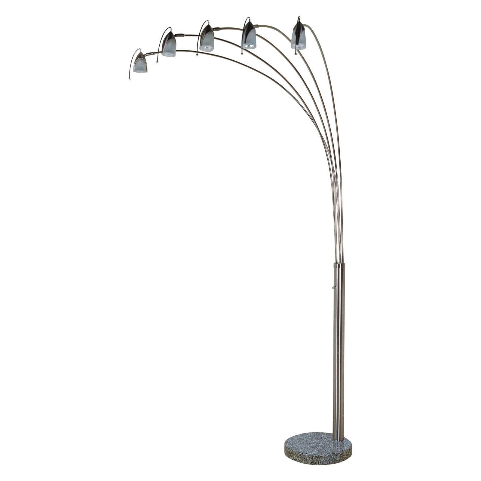 Adjustable 94" Arc Floor Lamp with Marble Base in Yellow & Gold