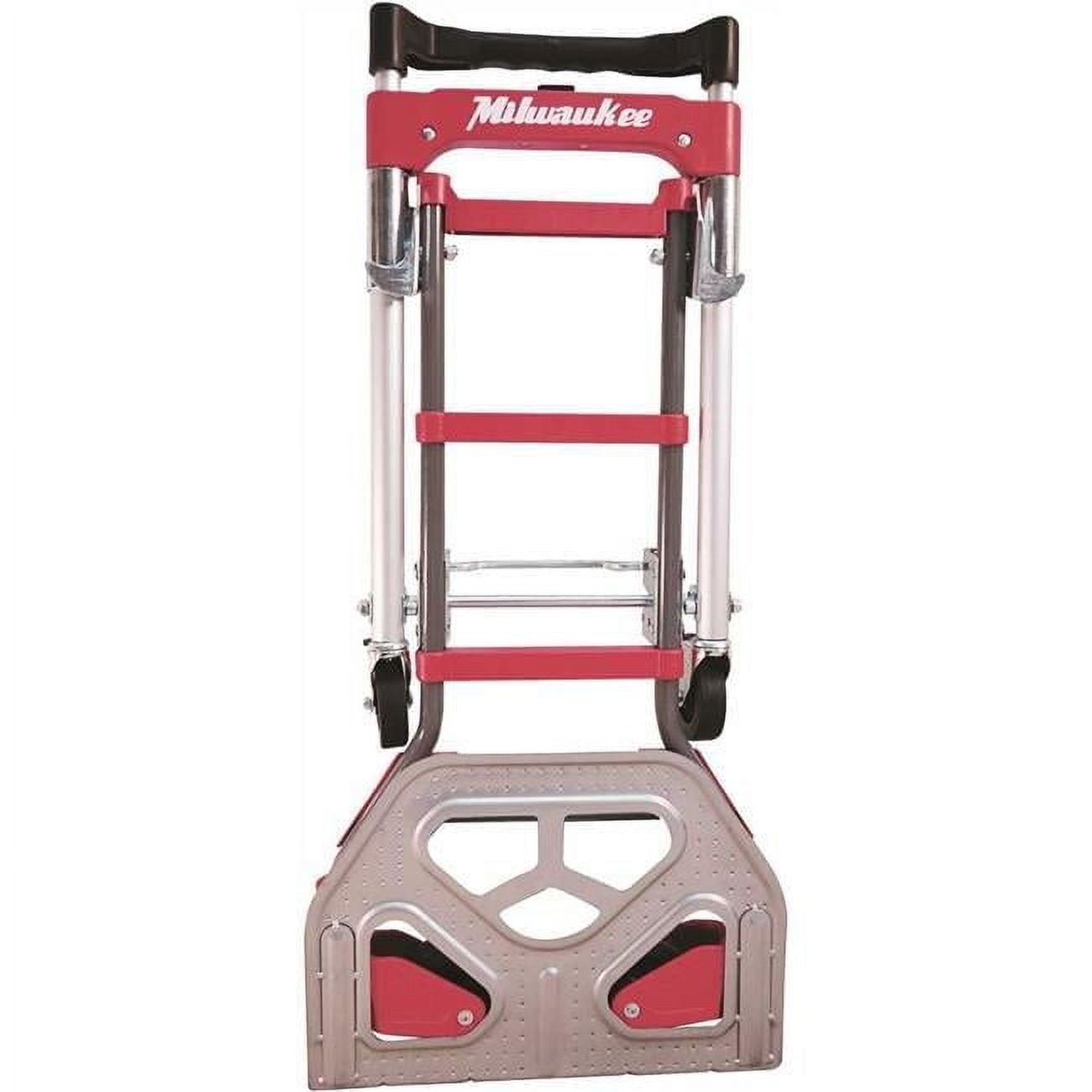 Red Folding Aluminum Hand Truck with Strap and Steel Frame