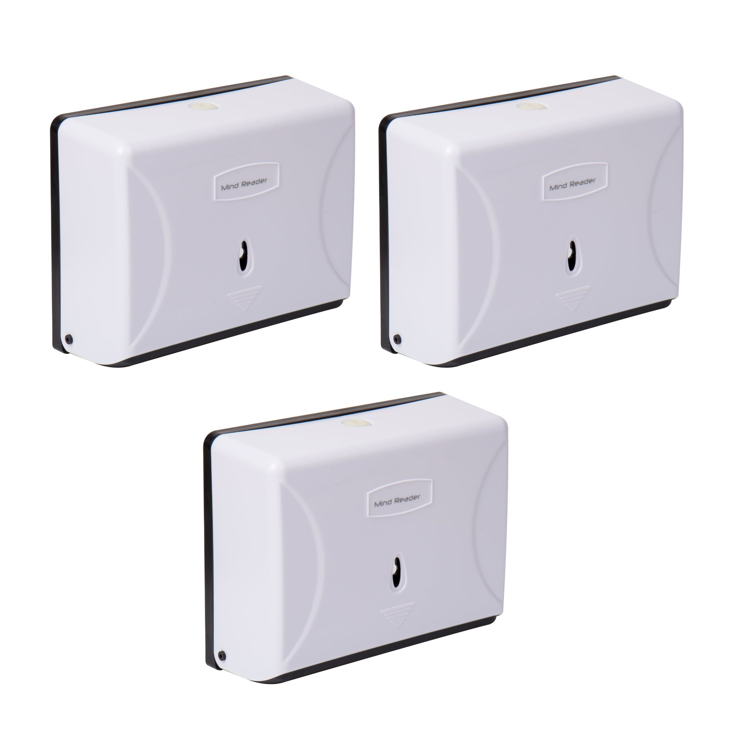 White Wall-Mounted Paper Towel Dispenser Set of 3