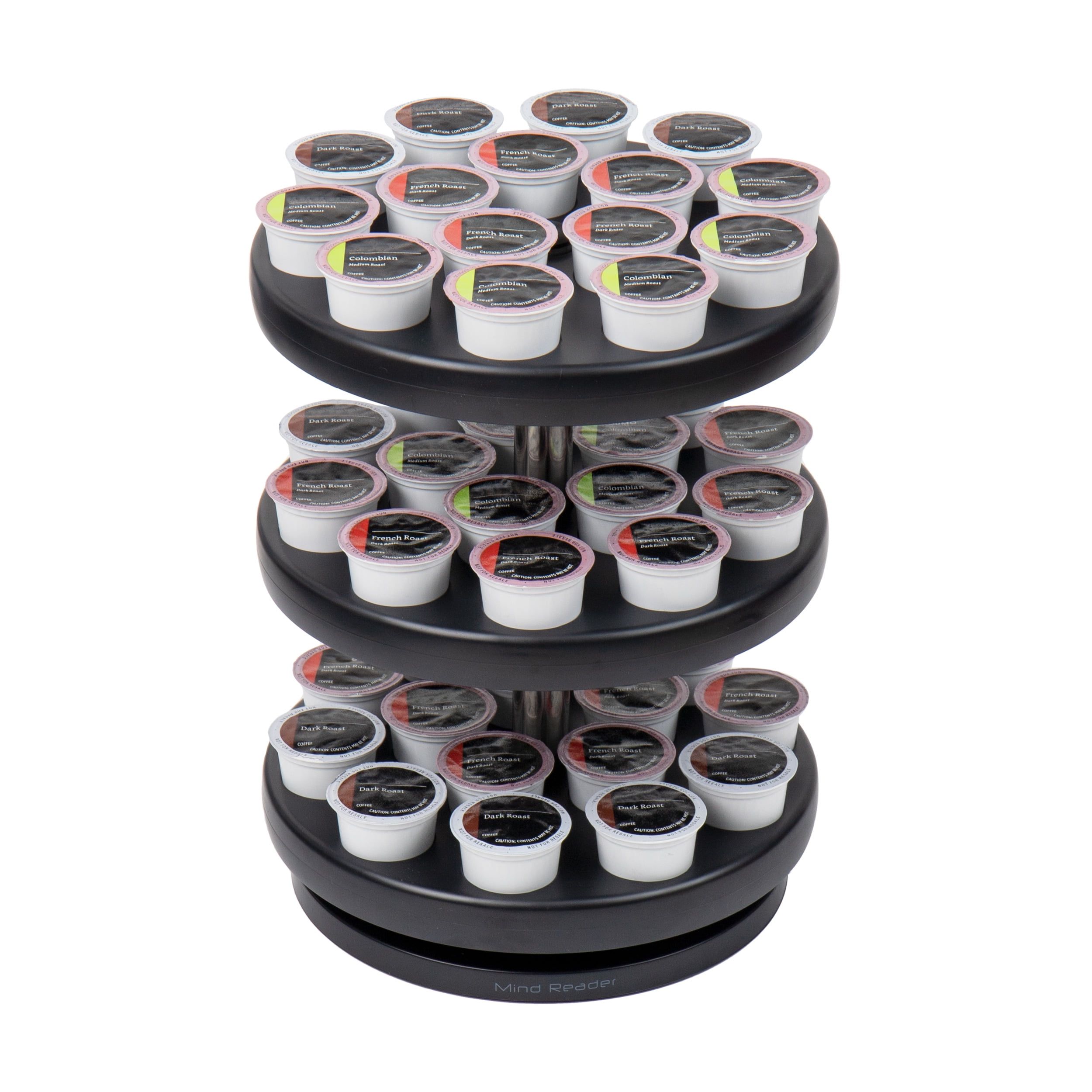 Black 3-Tier Rotating Coffee Pod Carousel Organizer