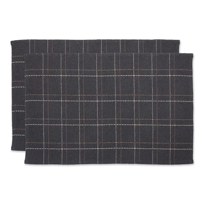 Mineral Plaid Handmade Cotton-Backed Kitchen Rug Set (2x3ft)