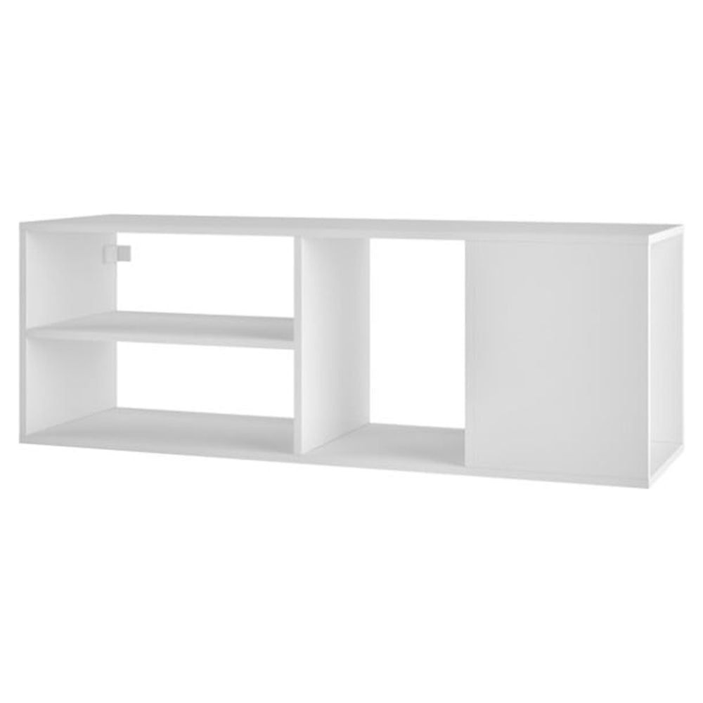 Sleek 47" White Mid-Century Modern Floating TV Stand