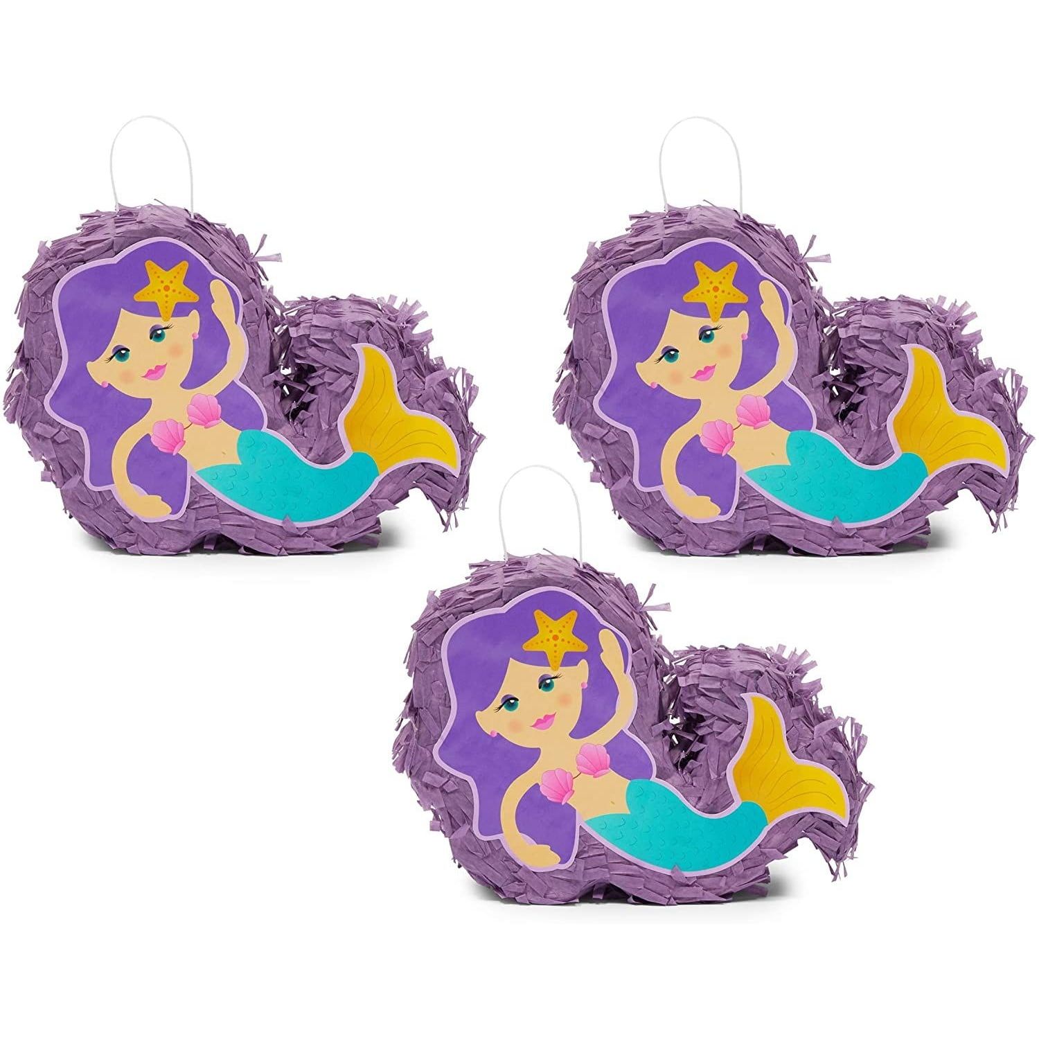 Mini Mermaid Piñatas Set for Birthday Party Decorations