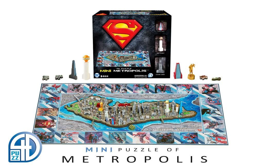 4D Superman Metropolis Mini Puzzle Set with 3D Models