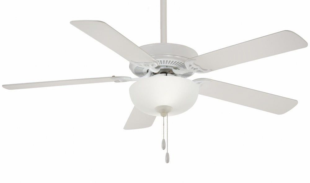 White Frosted Glass 52-Inch Ceiling Fan with LED Light