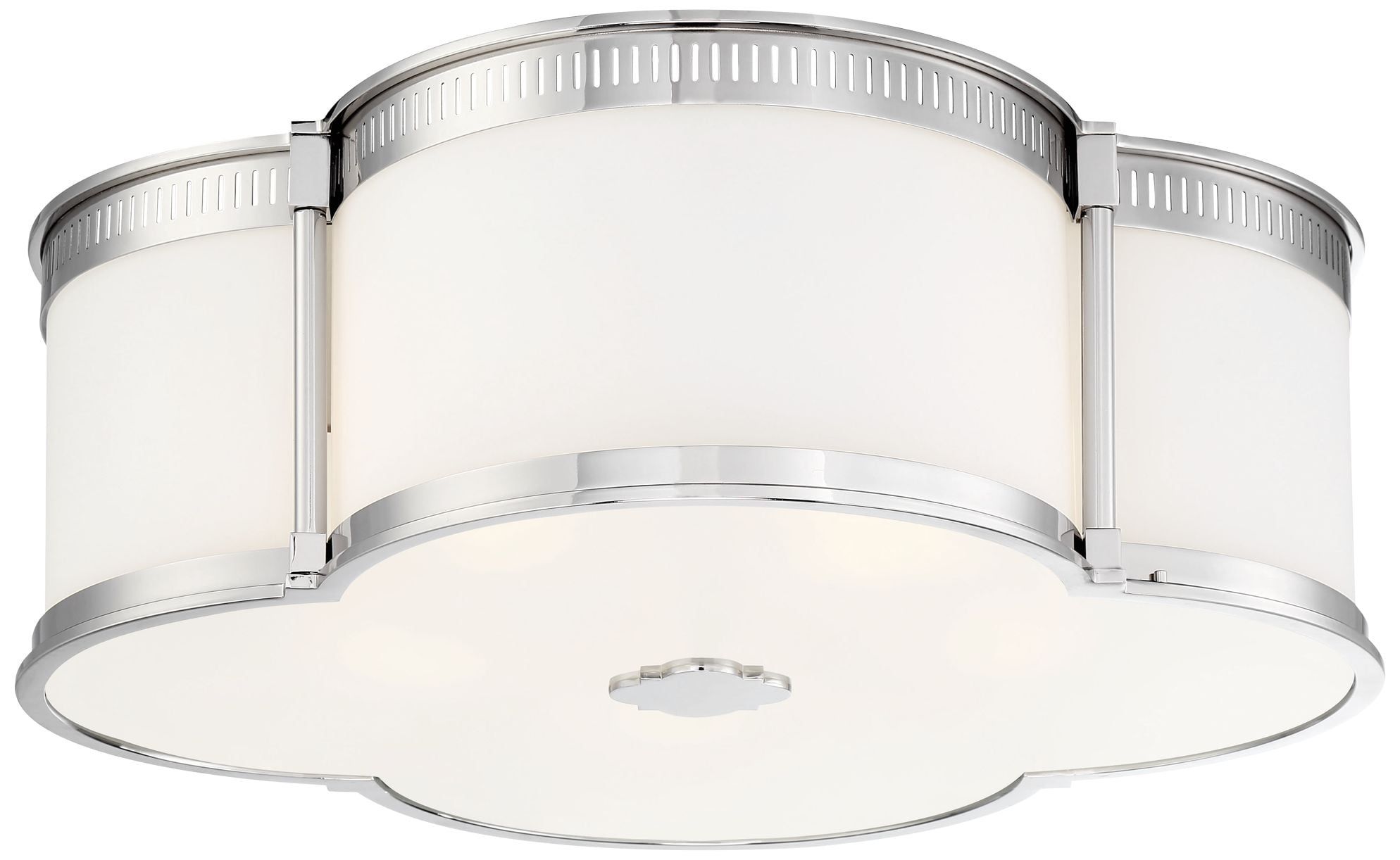 Sleek Polished Nickel LED Drum Flush Mount with Etched White Glass