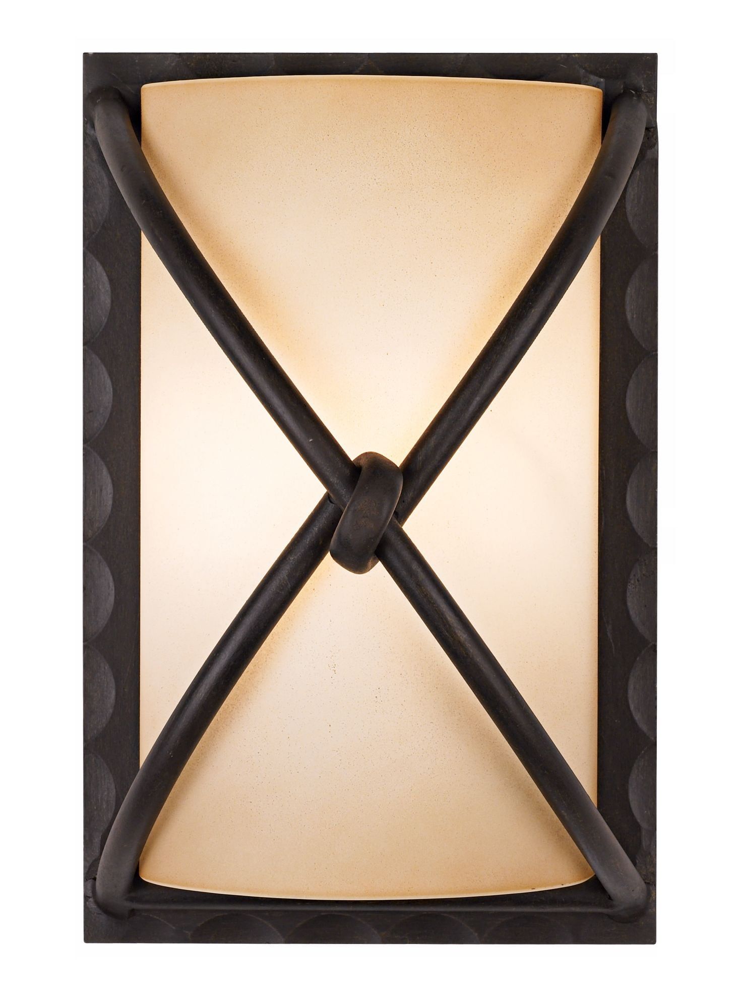 Aspen Bronze Dimmable Sconce with Rustic Scavo Glass Shade