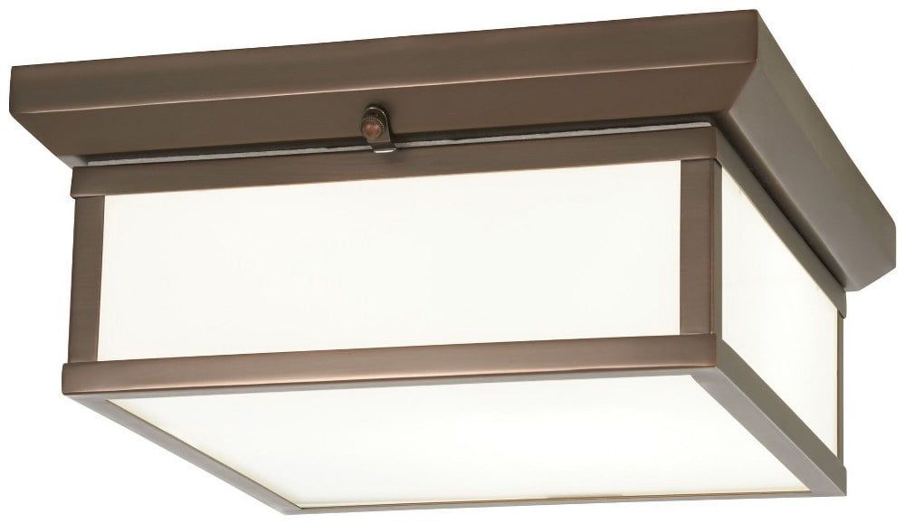 Harvard Court Bronze 13" Glass Flush Mount Ceiling Light