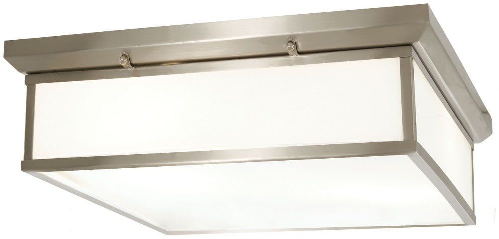 Sleek Brushed Nickel 20" LED Flush Mount with White Glass