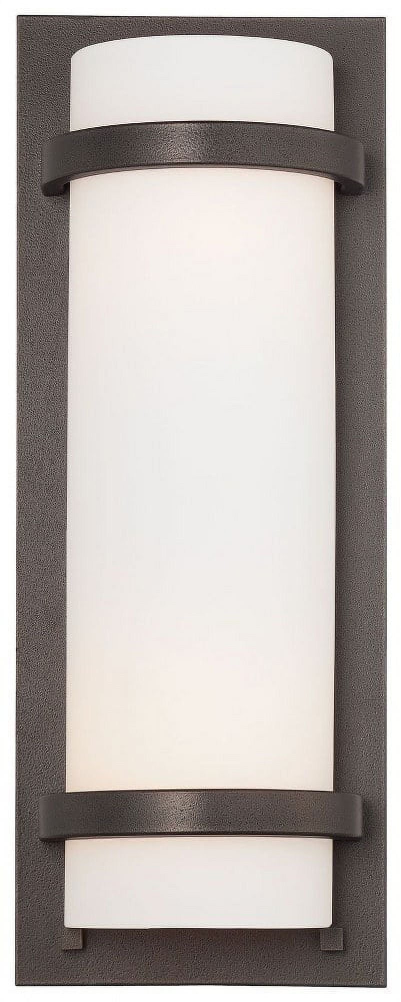 Smoked Iron 2-Light Dimmable Wall Sconce with Etched Opal Glass