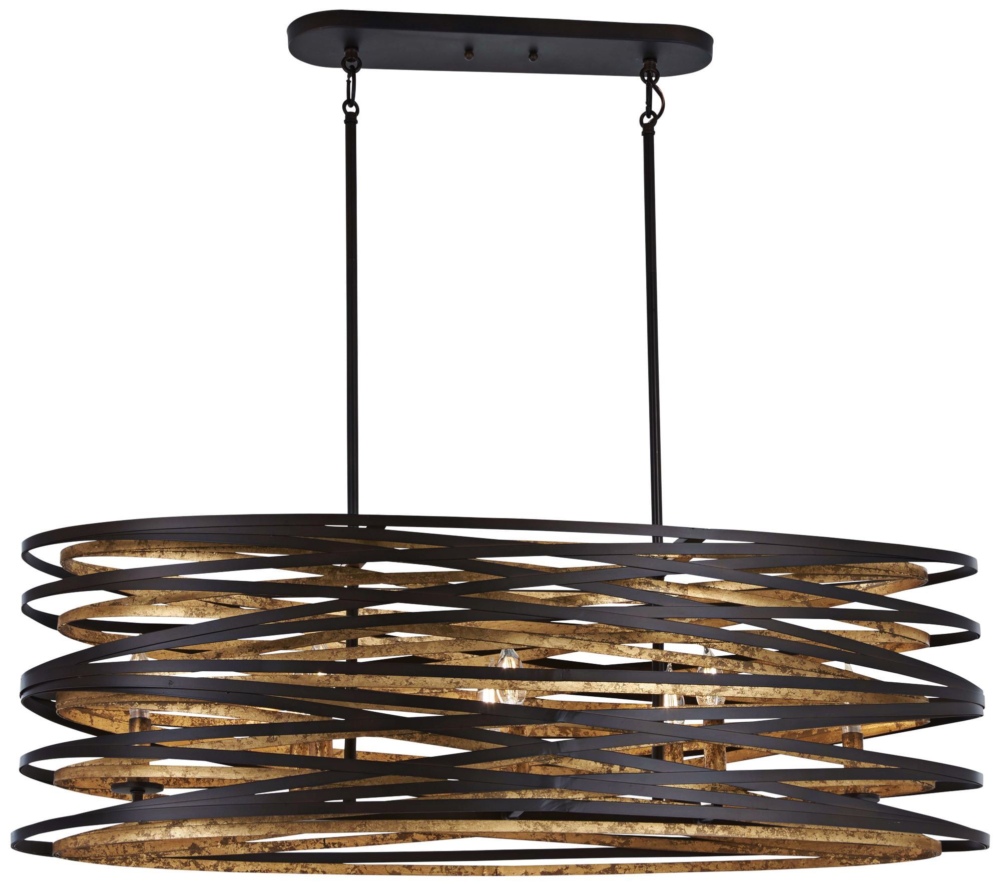 Dark Bronze and Gold 8-Light Aluminum Chandelier