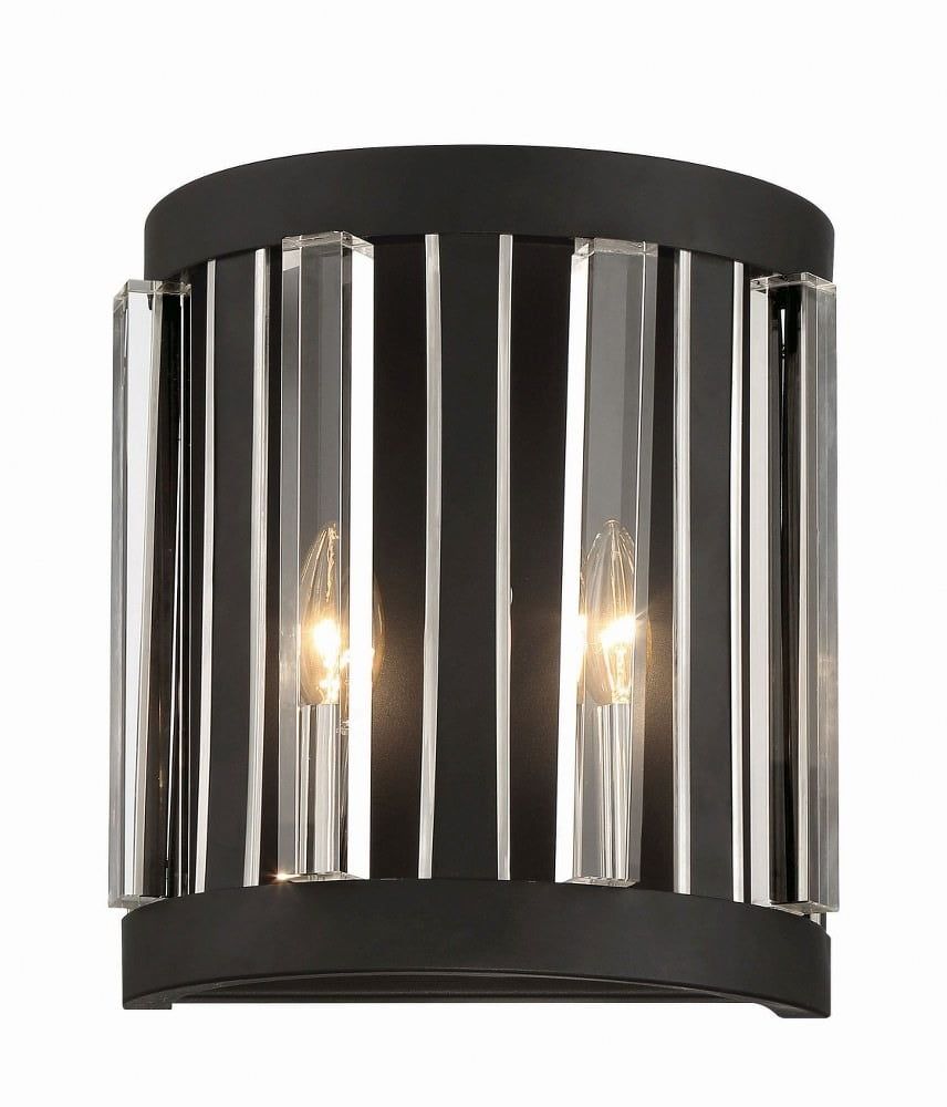 Elegant Sand Coal & Polished Nickel Dimmable Dual Sconce