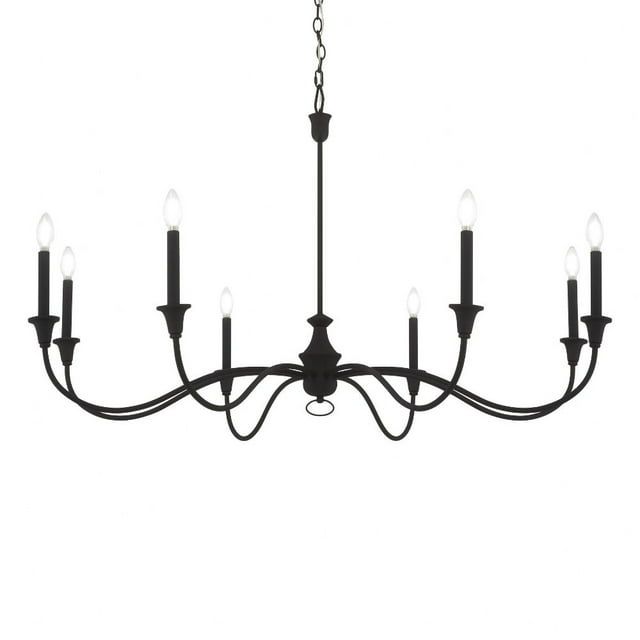 Textured Black 8-Light Candle Style Chandelier