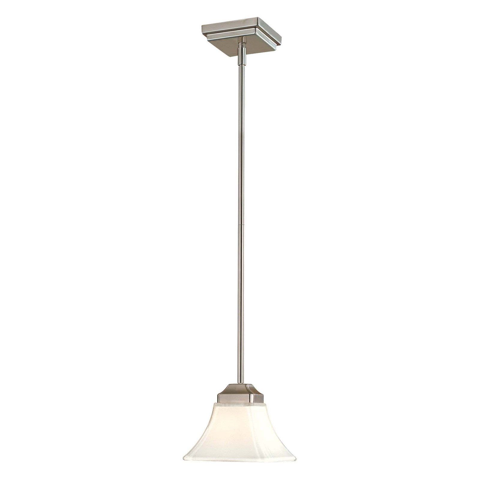 Brushed Nickel Mini Pendant Light with Lamina Blanca Glass