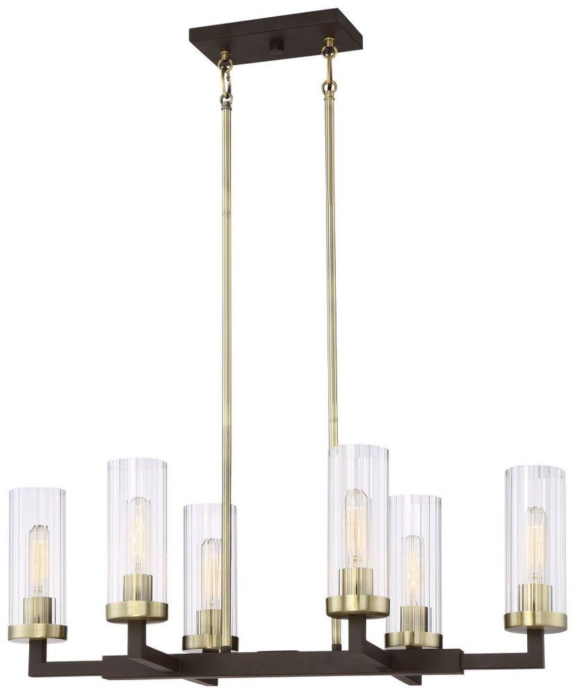 Ainsley Court 6-Light Aged Bronze & Brushed Brass Vanity Chandelier