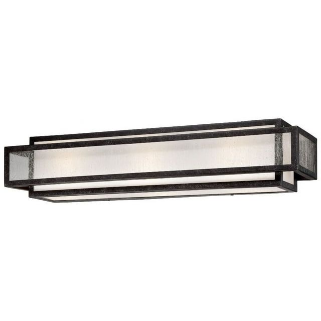 Camden Square Aged Charcoal 3-Light Bathroom Vanity with Seeded Glass