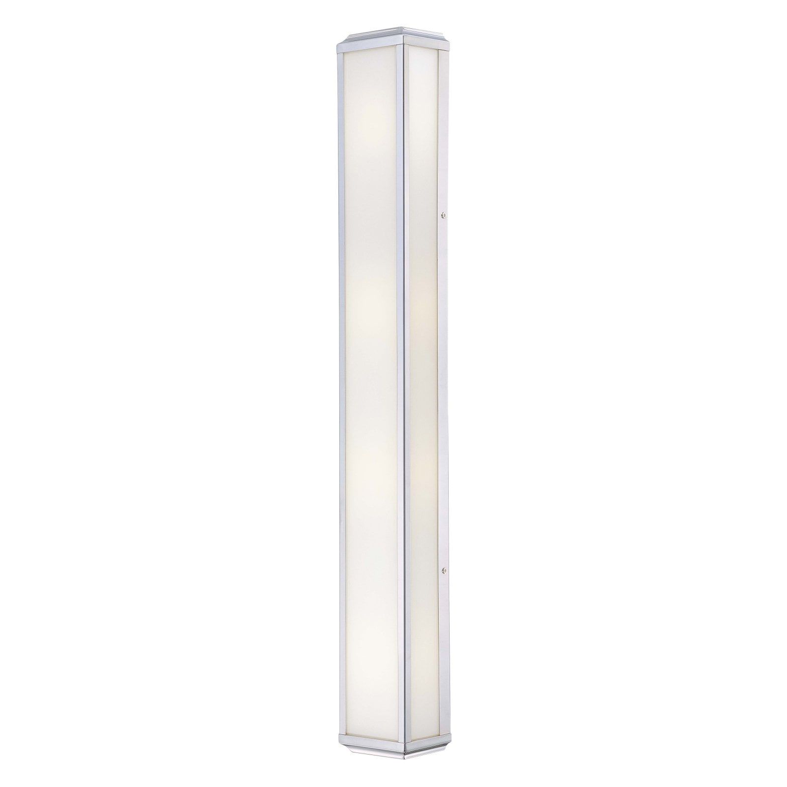Daventry Polished Nickel 4-Light Bath Vanity with White Glass