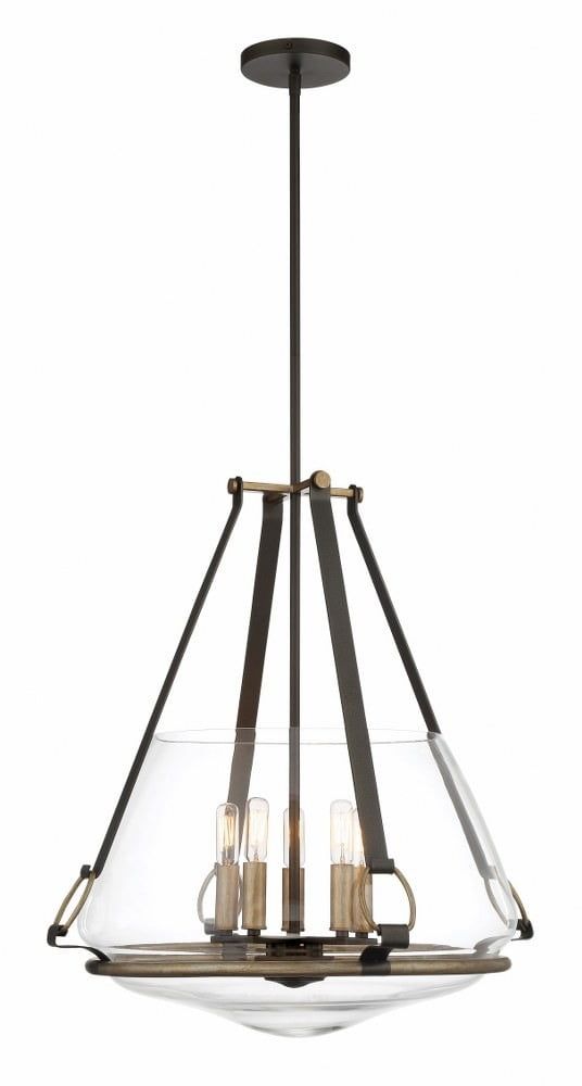 Eden Valley Smoked Iron & Aged Gold 5-Light Modern Pendant