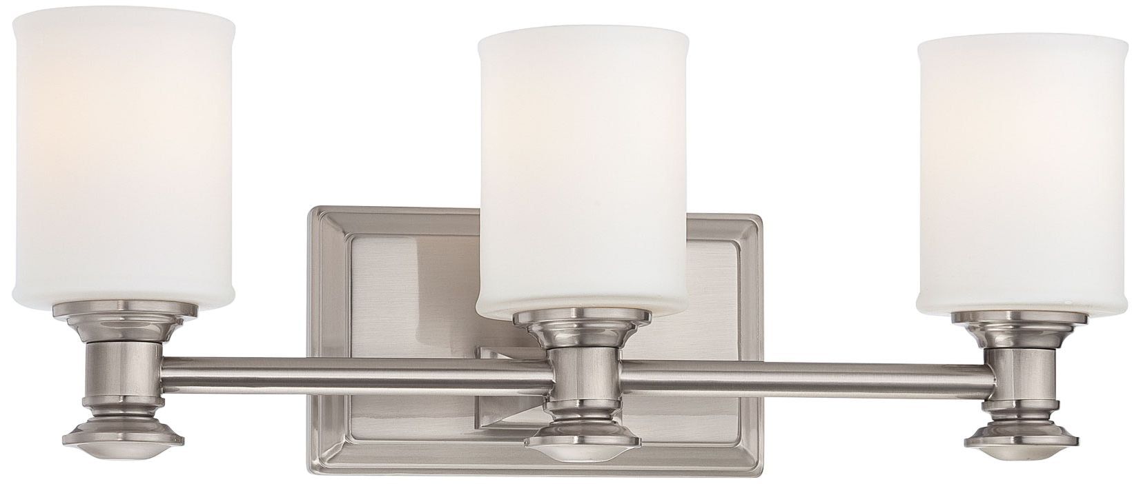 Brushed Nickel 3-Light Cylinder Bath Vanity Fixture