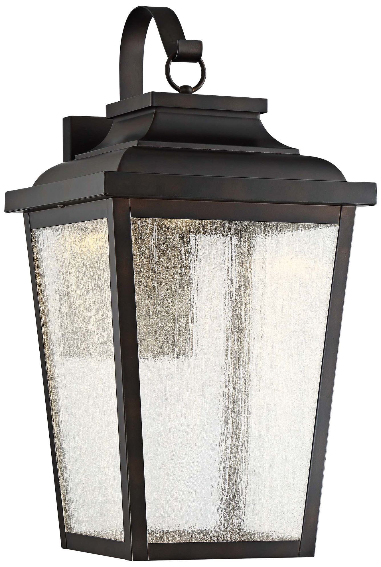 Chelesa Bronze LED Outdoor Wall Light with Clear Seeded Glass