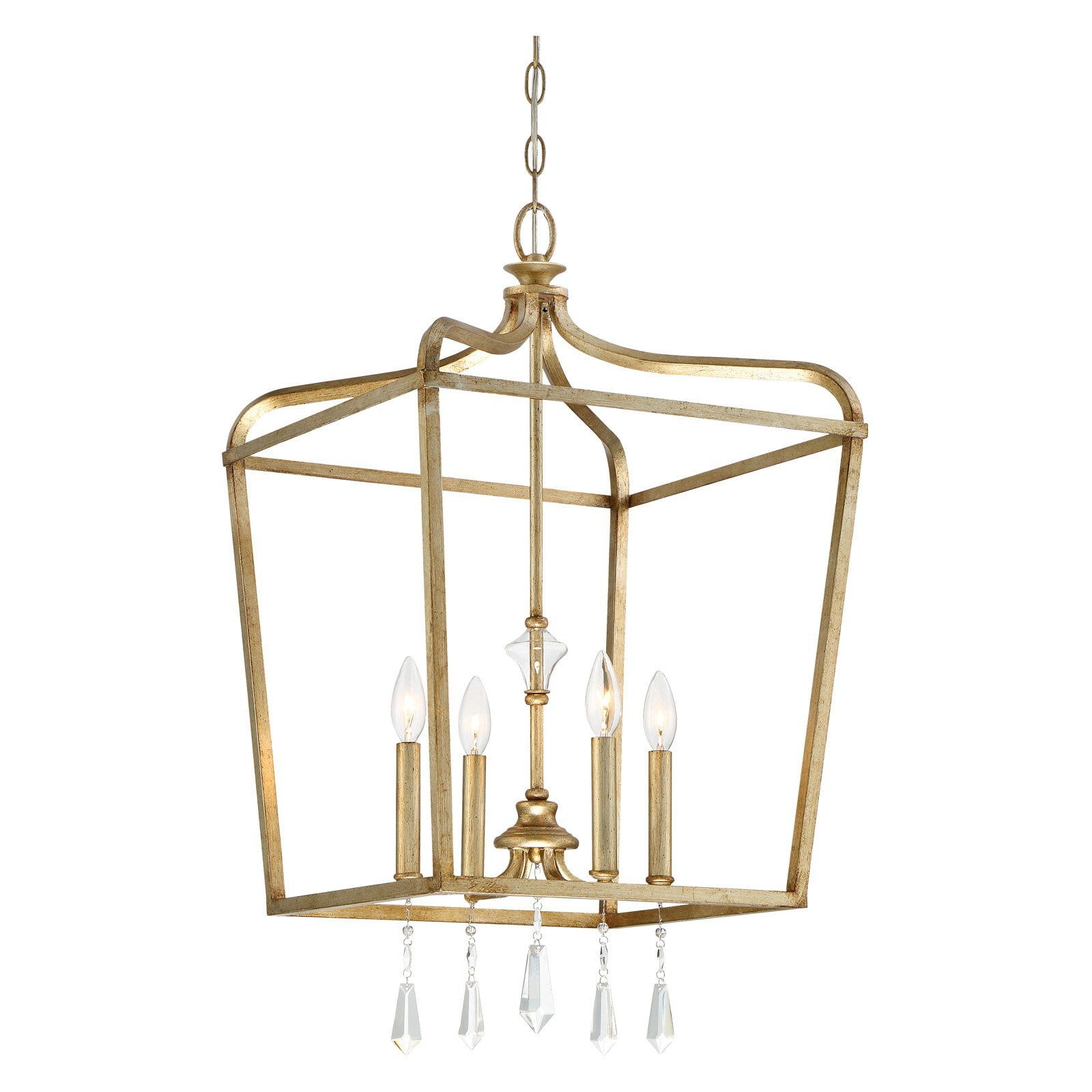 Laurel Estate Brio Gold 4-Light Pendant with Crystal Accents