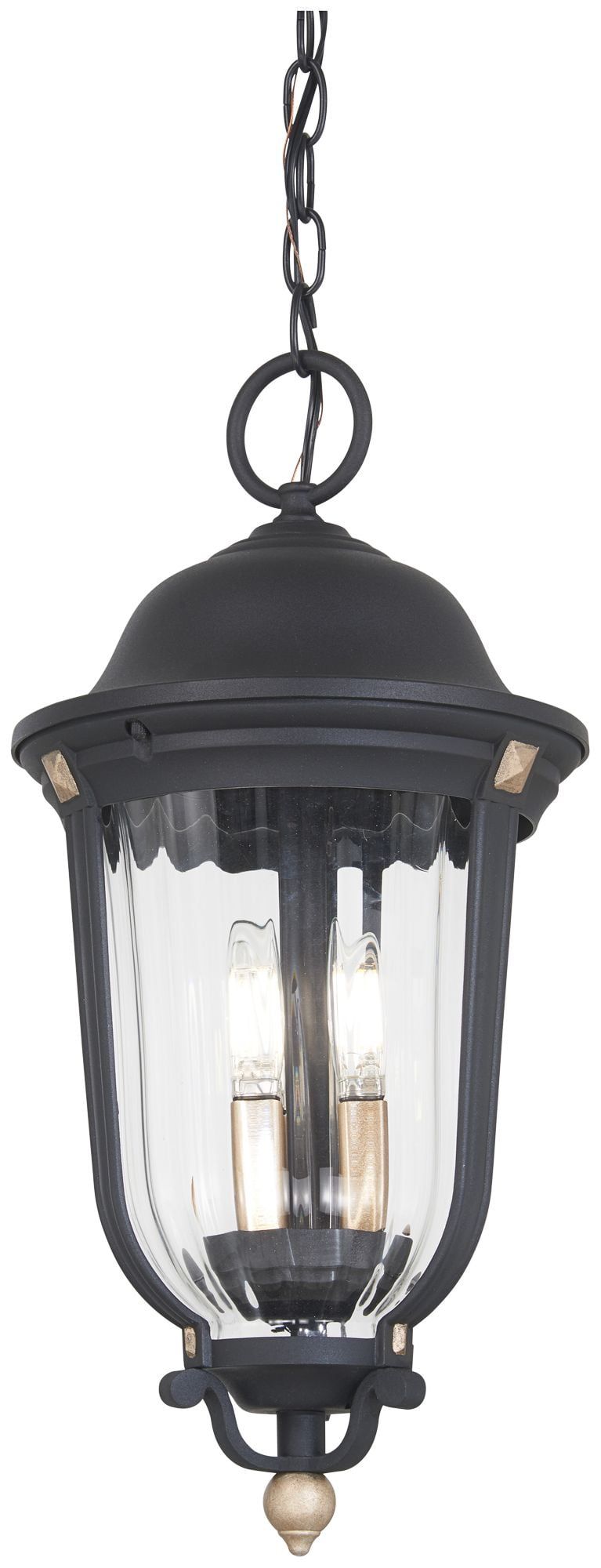 Peale Street 20" Sand Coal and Gold Outdoor Hanging Light