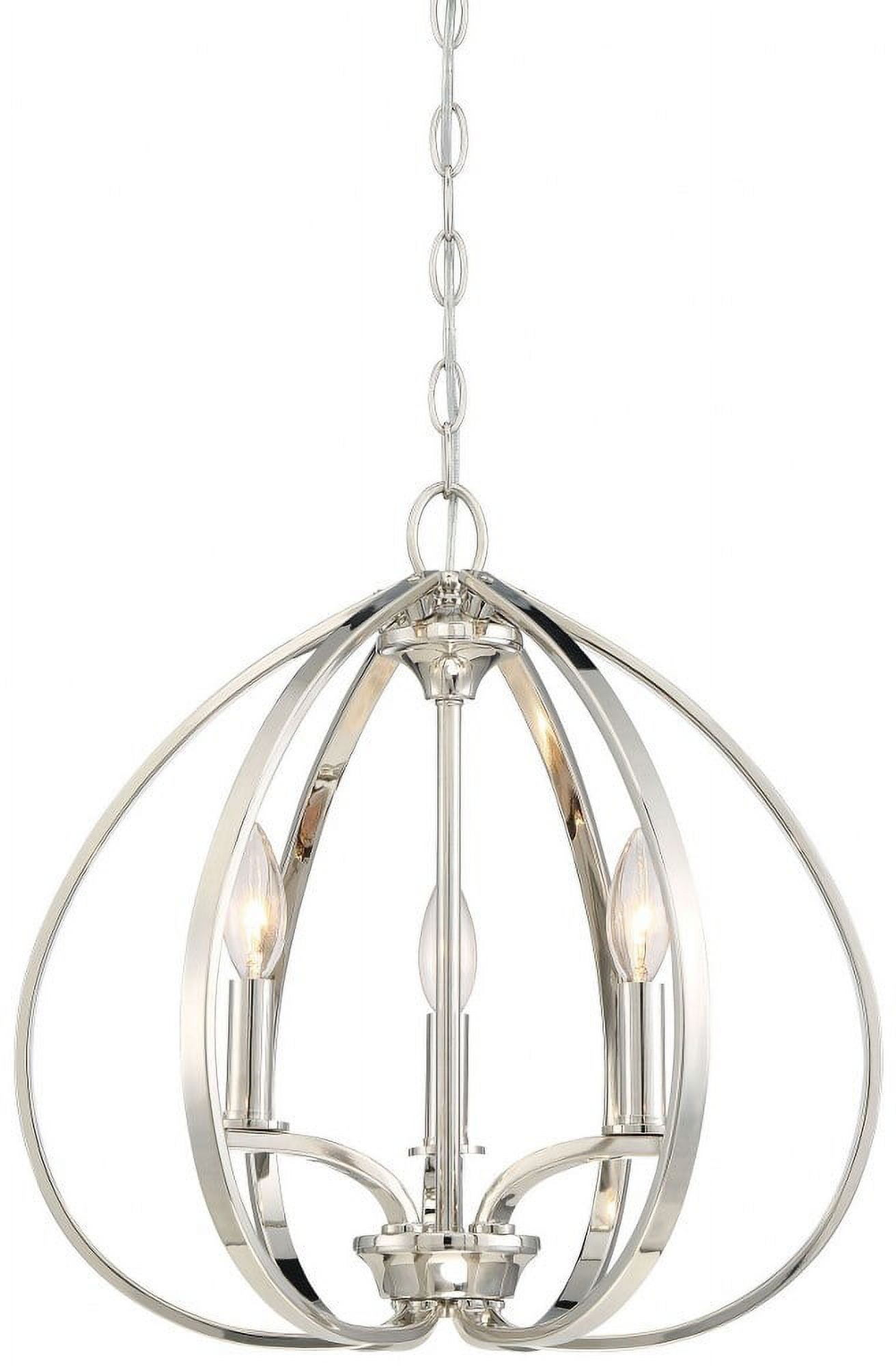 Polished Nickel 3-Light LED Transitional Pendant