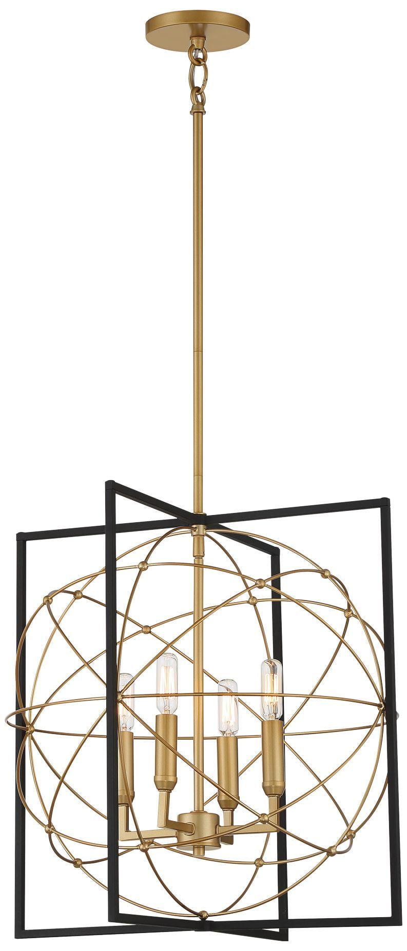 Sand Coal and Honey Gold 4-Light Modern Pendant