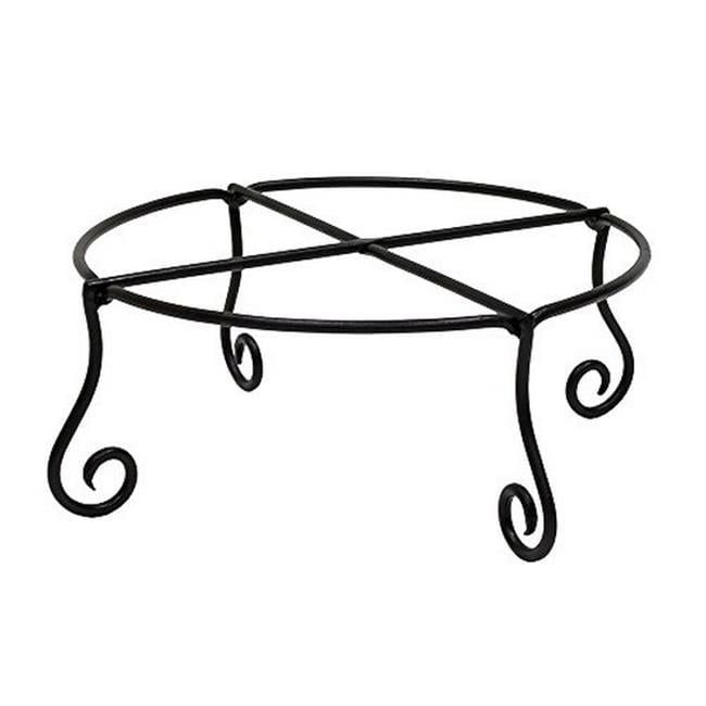 14-Inch Black Wrought Iron Piazza Plant Stand