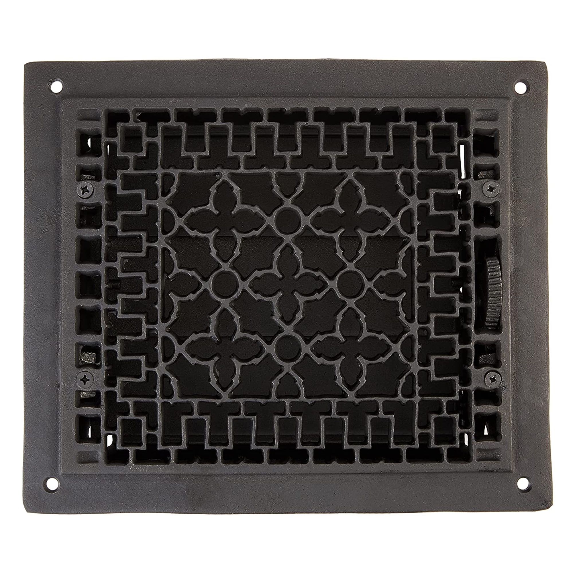 Black Cast Iron Decorative Fireplace Grille Register