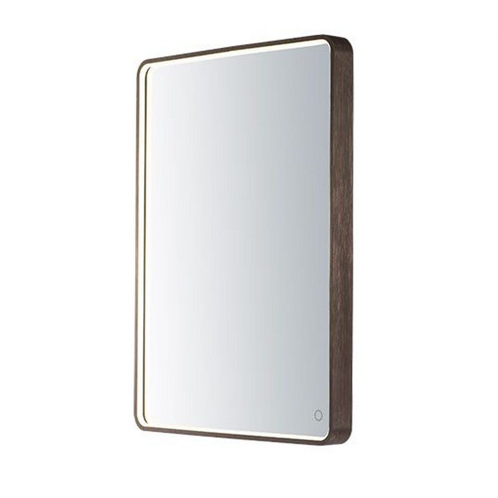 Anodized Bronze Rectangular LED Vanity Mirror with Frosted Glass