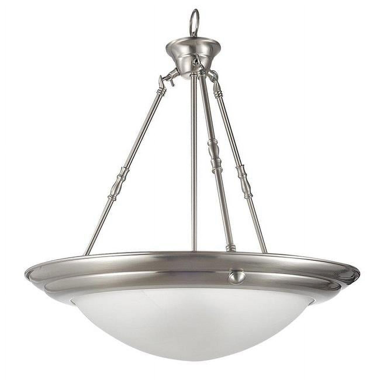 Brushed Nickel 3-Light Pendant with Frosted Glass Shade