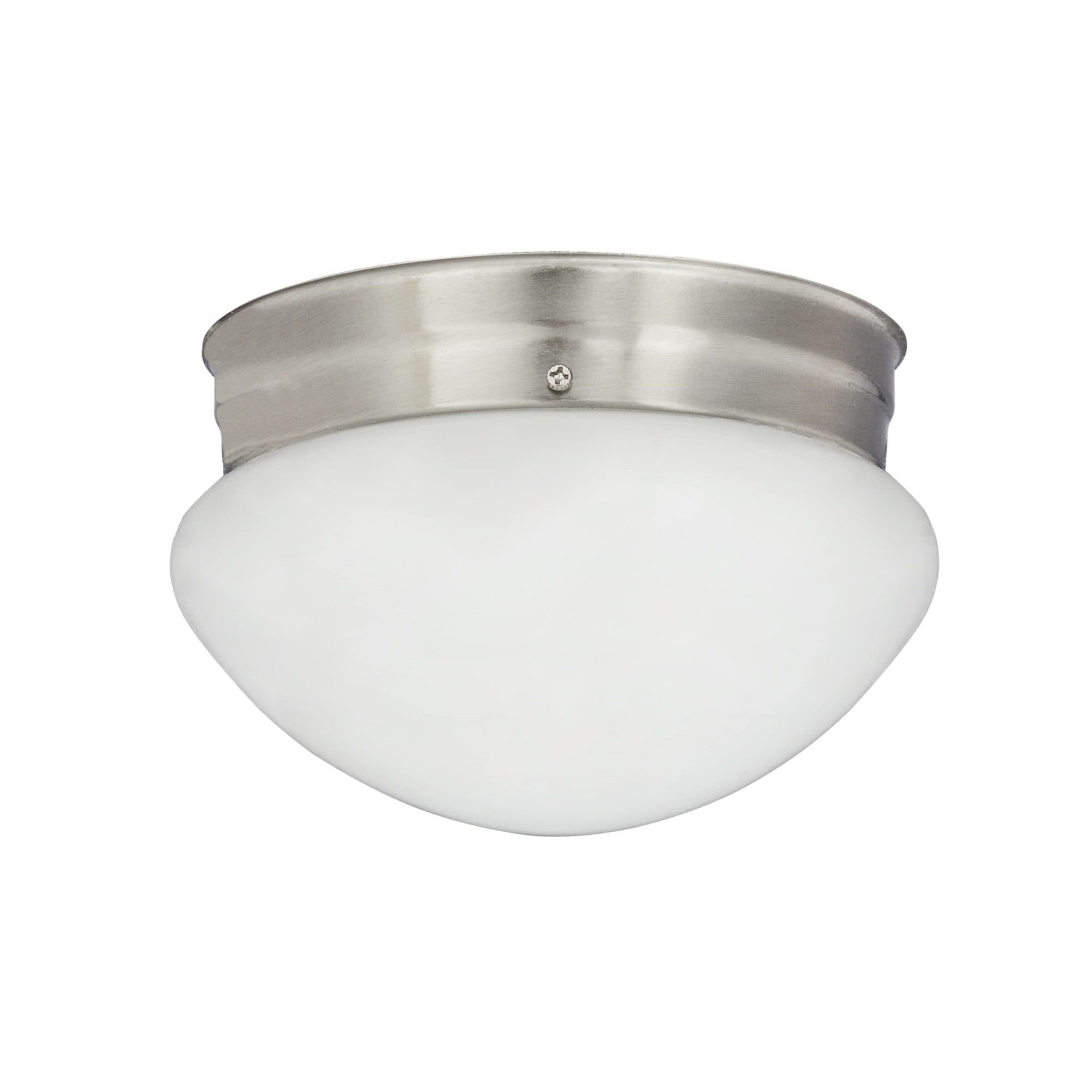 Elegant 8" Frosted Glass Bowl Ceiling Light in Brushed Nickel