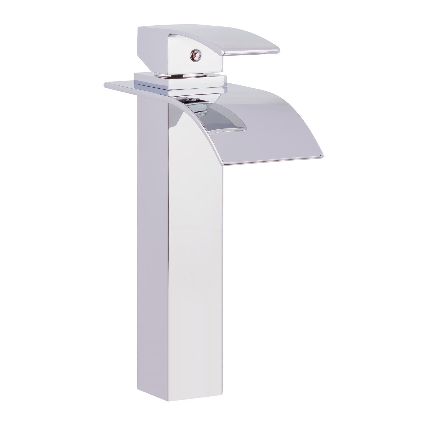 Polished Chrome Single Hole Waterfall Vessel Bathroom Faucet