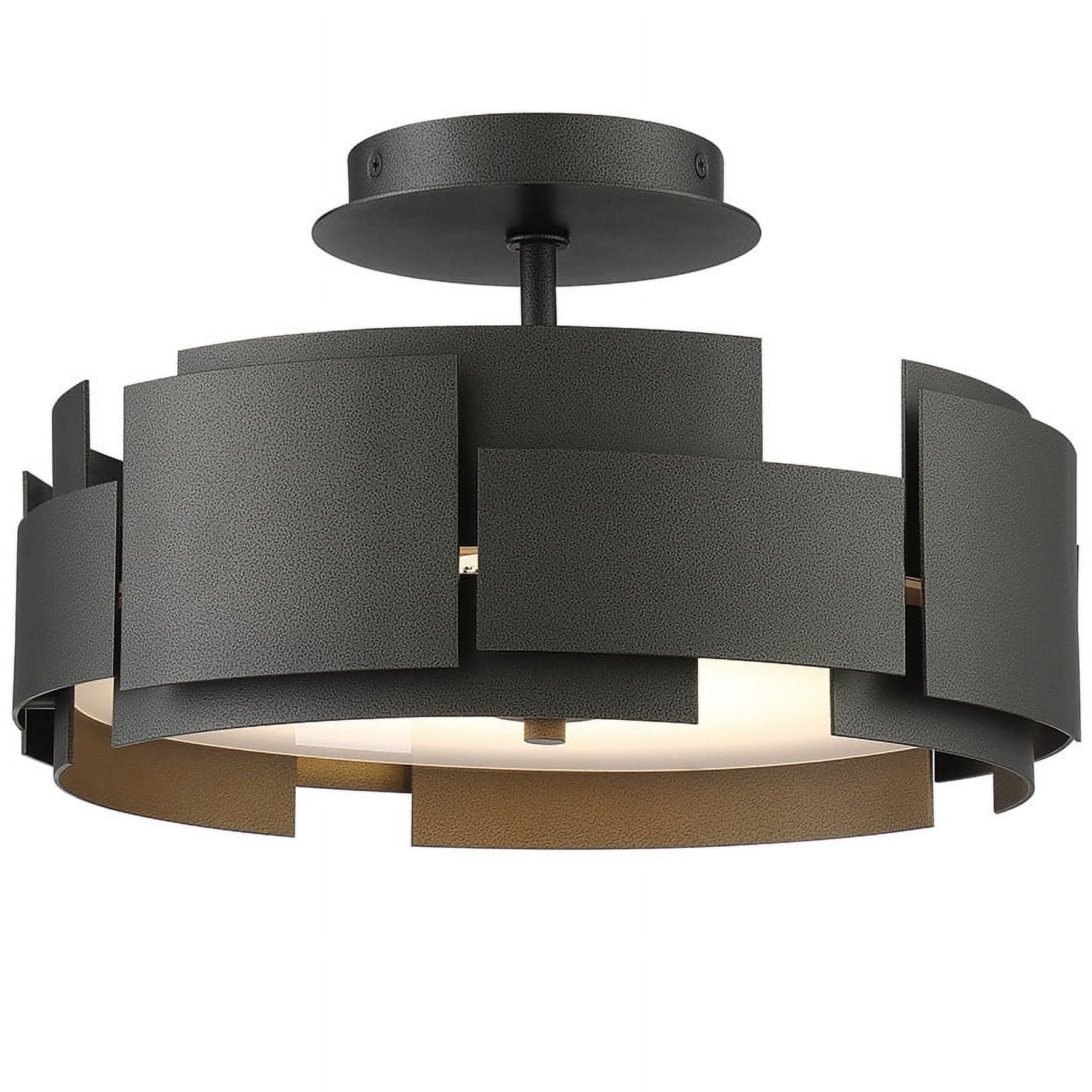 Smoked Iron 14" LED Semi-Flush Ceiling Fixture for Indoor/Outdoor