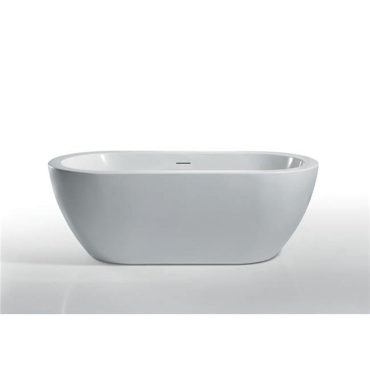 White Acrylic 59" Free Standing Soaking Tub