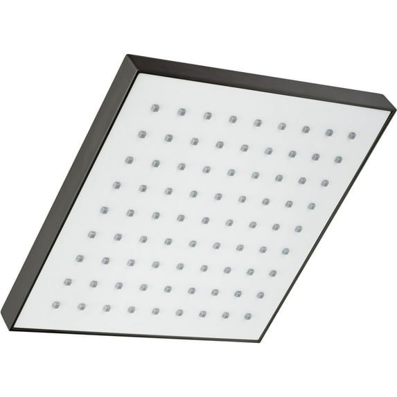 Flat Black Square Rain Shower Head with Brass and Plastic