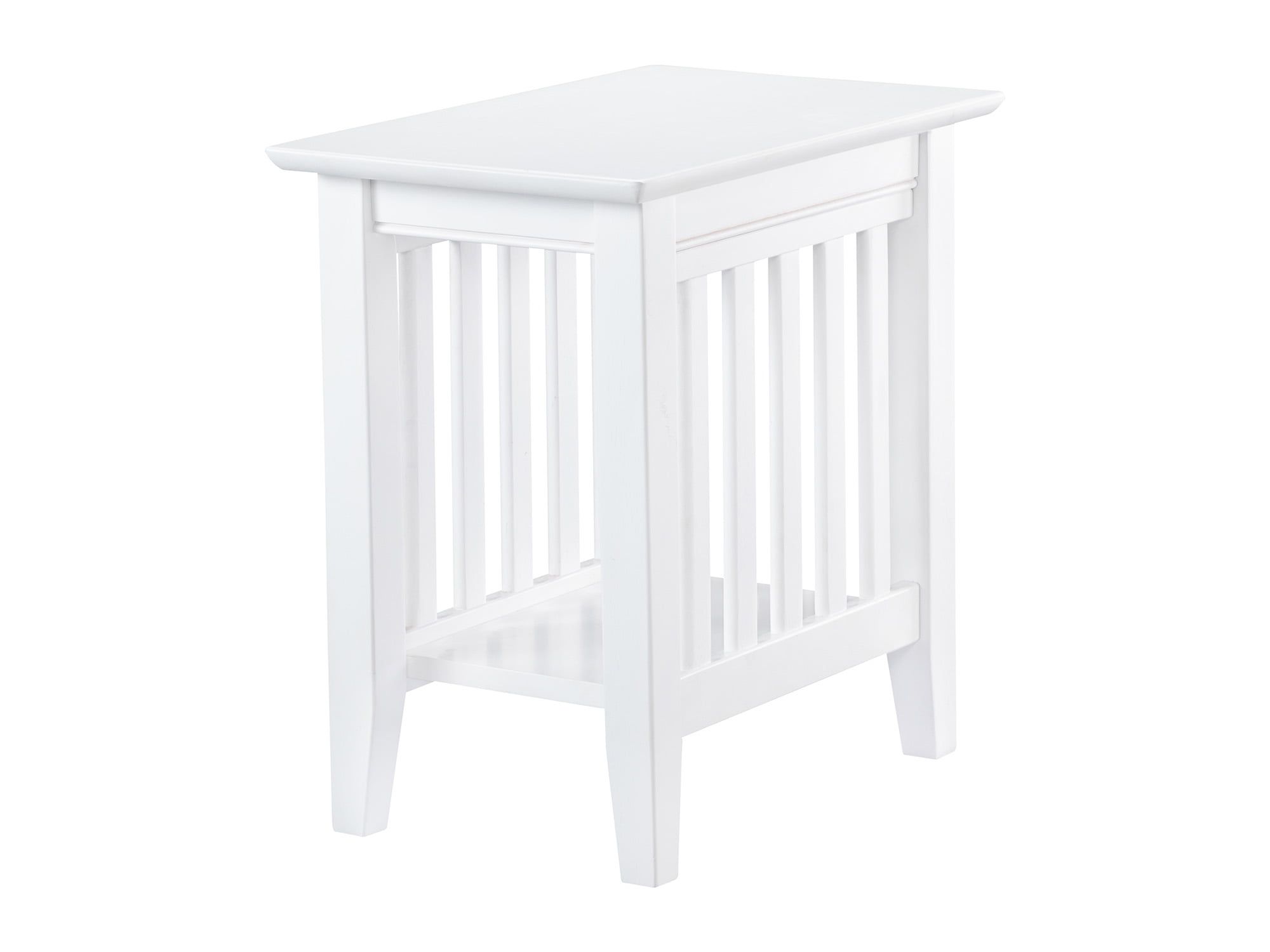 White Mission Style Hardwood Chair Side Table