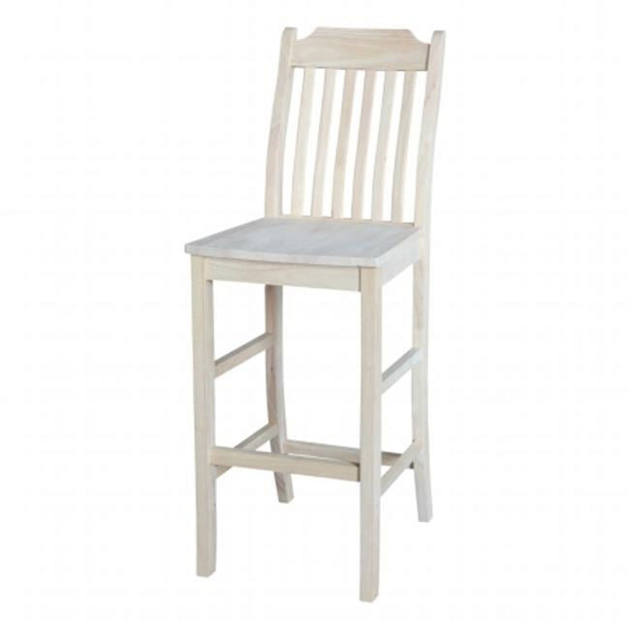 Mission White Wood 30" Bar Height Stool